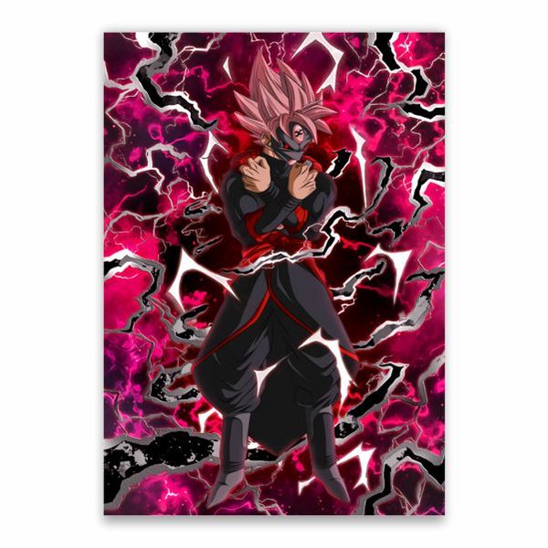 Black Goku Lightning Background Poster - A1