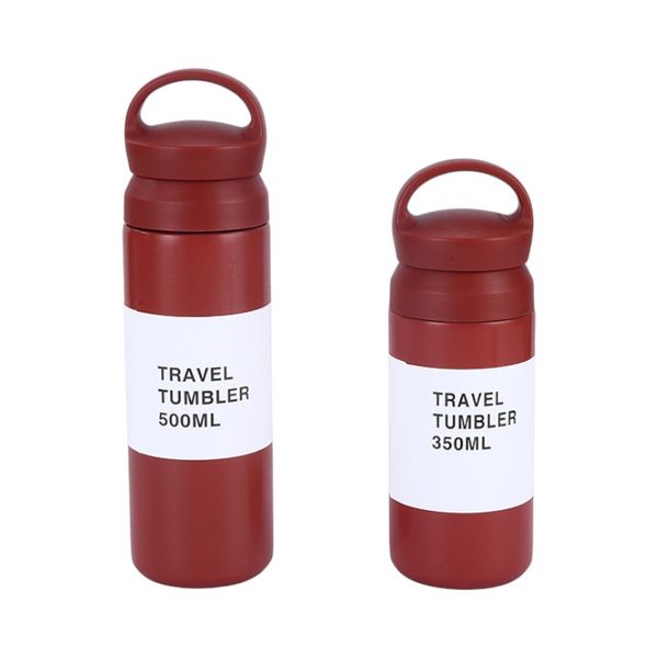 2 Pack Stainless Steel Portable Thermos Set - Red