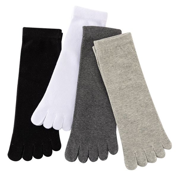 Toe Socks - Breathable Cotton Socks - Black, White, Grey - 4 Pairs