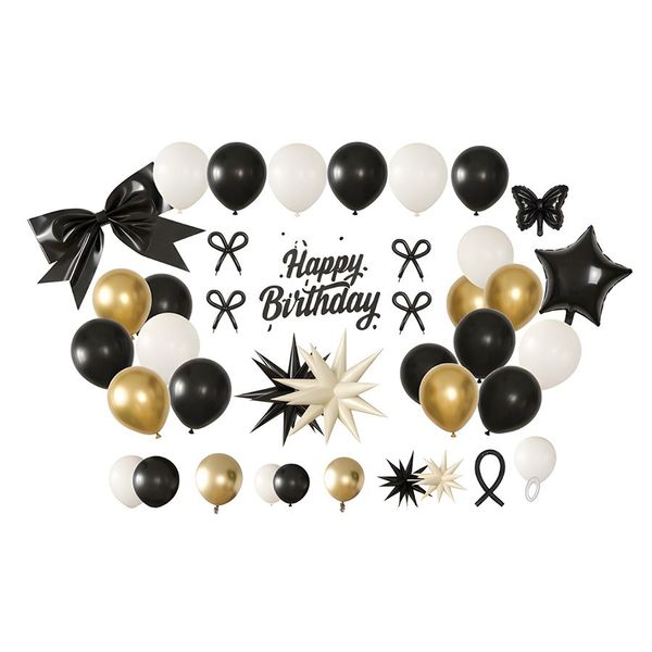 Elegant Black &amp; Gold Balloon Arch Kit - 100 Piece for Parties