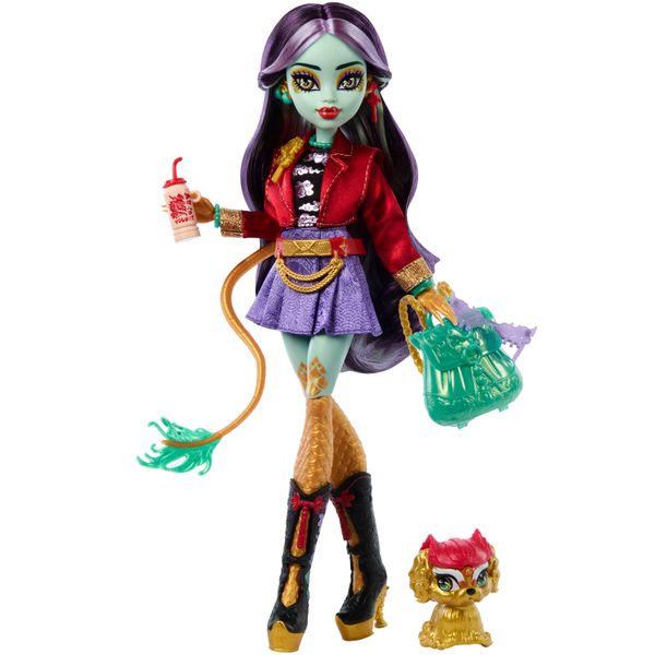 Monster High Jinafire Long Doll with Pet Dog Cloudy