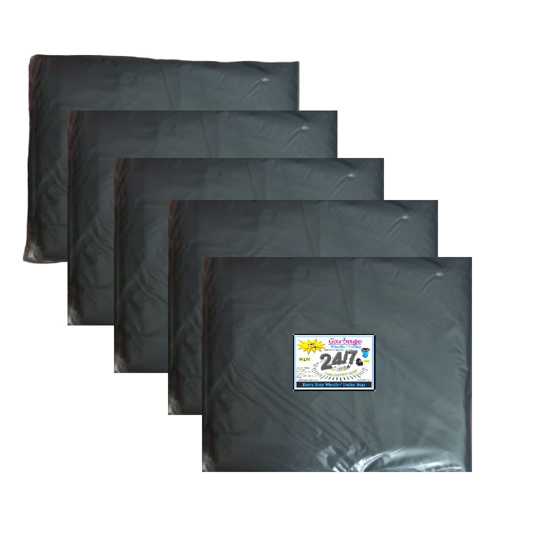 Heavy Duty Trollie / Wheelie Bin Garbage Bags (50mic) Combo 5 x 25