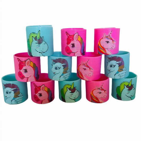 Party &amp; Classroom Kids Prizes - Unicorn Mini Slinkies (12 Piece)