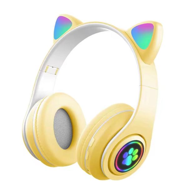 Cat Ear Wireless Headphone With Mic -LED Glare System