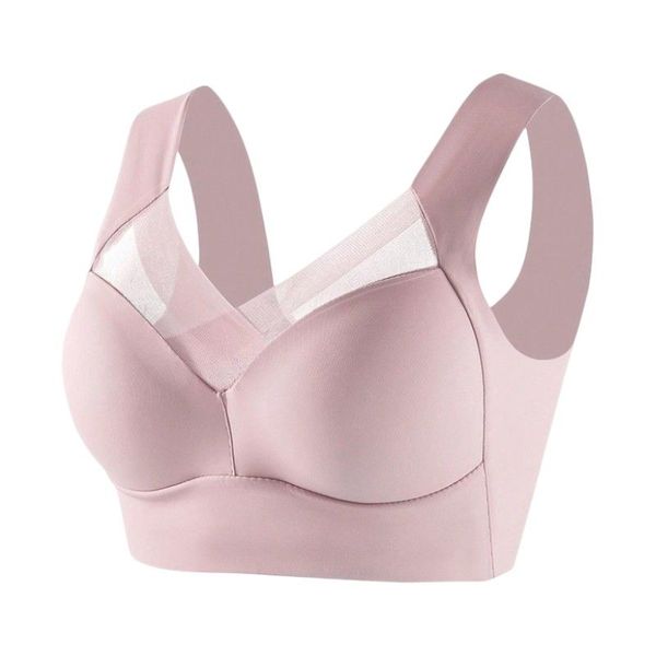 Comfortable and Breathable Seamless Mesh Bra - Pink