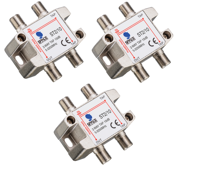 Space TV Satellite IF Tap - 2 Way - 10db (5 – 2250MHz) - 3 Pack