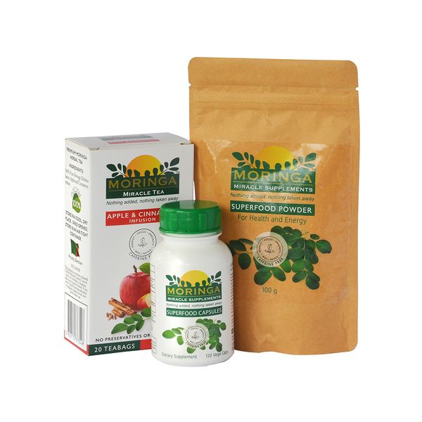 Moringa Capsules, Moringa Powder and Moringa Tea - Apple &amp; Cinnamon Infusion