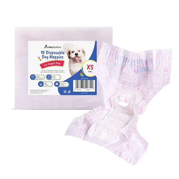 All Pet Solutions Disposable Female Dog Nappies XS - 10 Pack