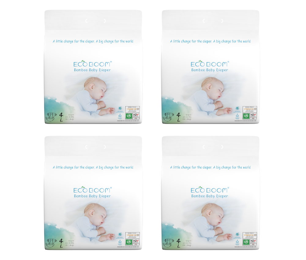 Eco Boom Bamboo Nappies Size 4 L 120 Piece Value Box