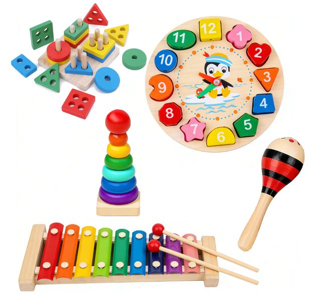5 Set Wooden Educational Music Stacking Sorting Toy Children's Day Gift