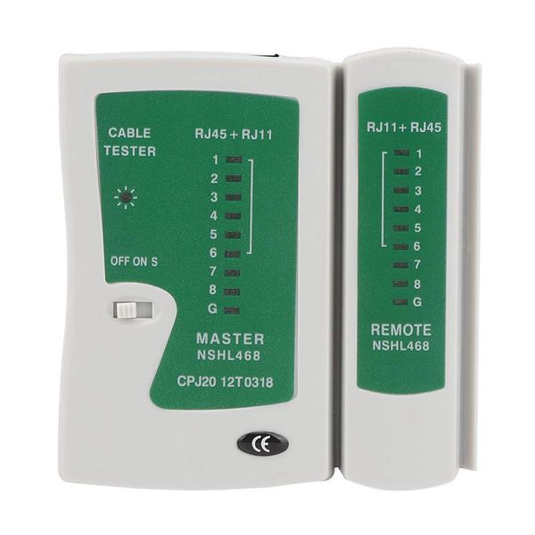 Dual-Use Battery-Operated RJ45 and RJ11 Network Cable Tester Q-314