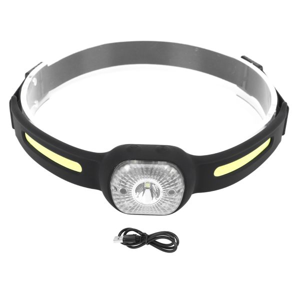 Silicone Headlamp Adjustable Light Usb Charging Cob Sensing Lamp