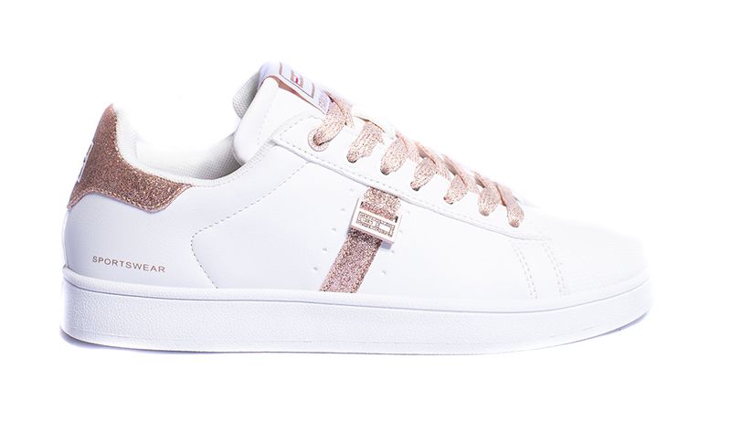 Enrico Coveri Light Glit Mix Women's Sneakers - White/Pink
