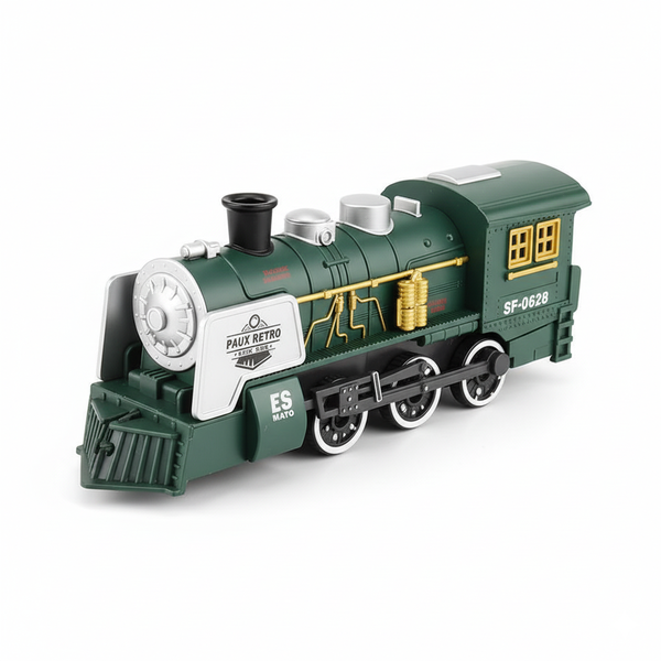 Light-Up Inertia Powered Toy Train with Sounds