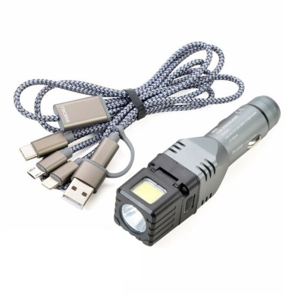 TROIKA Rechargeable Torch, Car Charger &amp; Emergency Tool: Eco Car Knicklicht