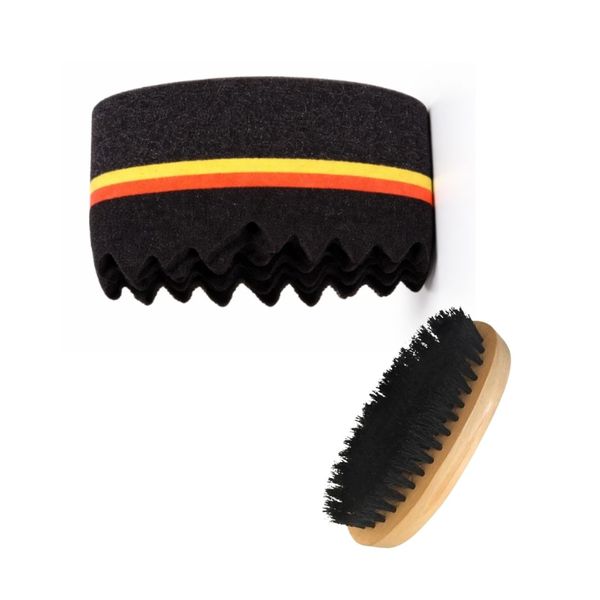 Hair Grooming Kit Professional Twist Sponge &amp; Boar Bristle Wave Brush Comb