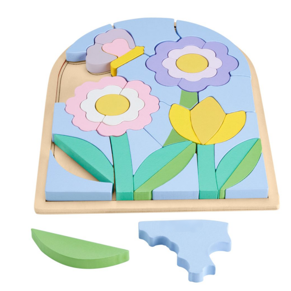 Wooden Flower Puzzle Blocks