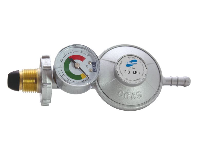 Safegas Bullnose Regulator with Gas Contents Indicator Guage
