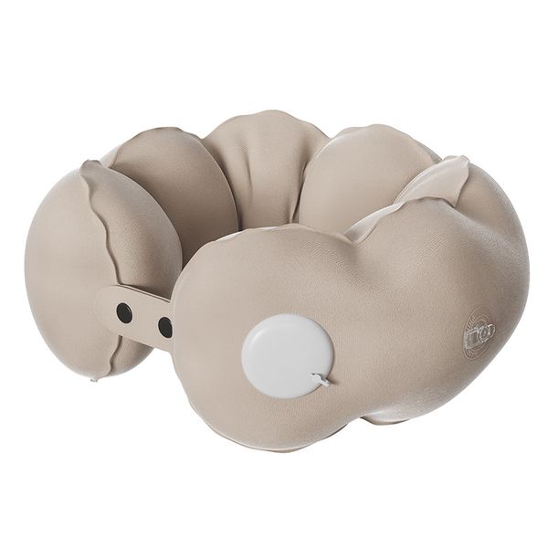 Foldable Inflatable Travel Pillow (U-Shape) for men and women pink