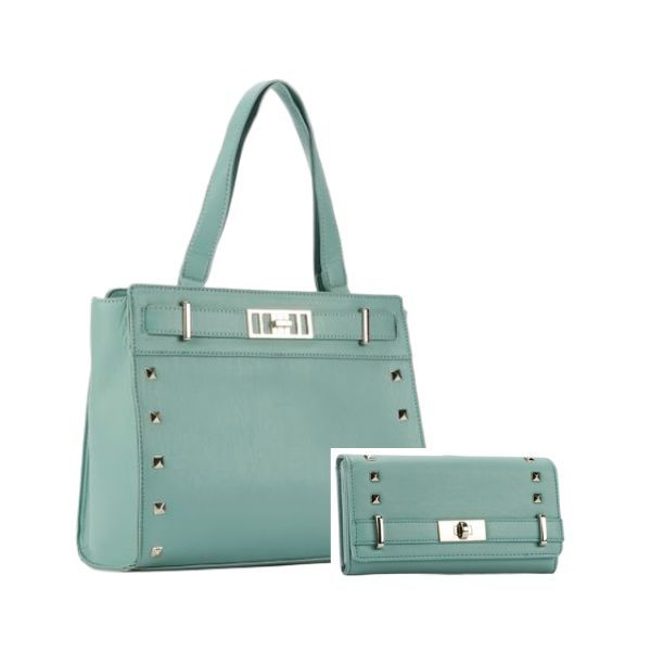Pierre Cardin Abbey Studded Tote Handbag + Free Matching Purse