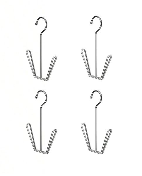 4 Piece - Stainless Steel Hangers For Shoe Drying - Silver