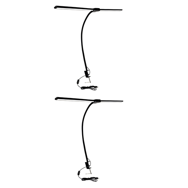 2 Pack USB Desk Lamps with Clamp 3 Colour Modes &amp; Dimmable LED Lighting