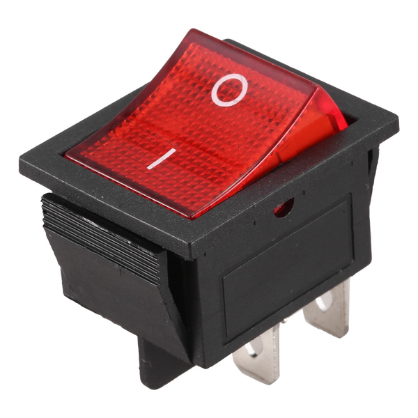 Illuminated 4 Pin DPST ON/OFF Snap in Rocker Switch 16A 20A 250V AC