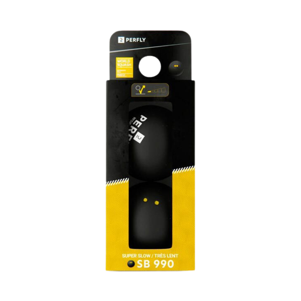 Perfly Double Yellow Dot Squash Balls SB 990 Twin-Pack