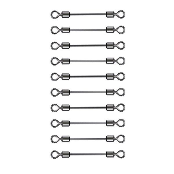 Camping Fishing Swivels Snap Line Wire Connecter Closed Set of 10