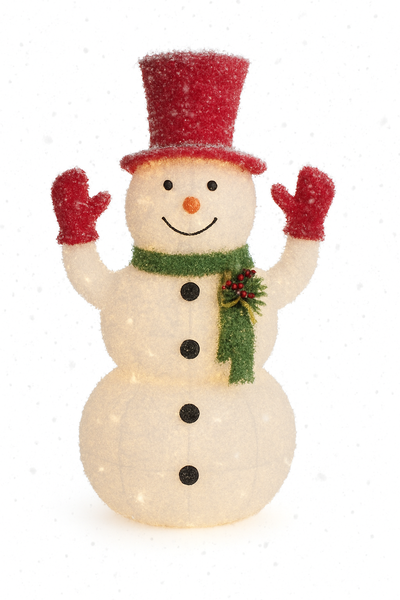 Martha Stewad Season Outdoor Pre-Lit White Snowmen with Lights 1M