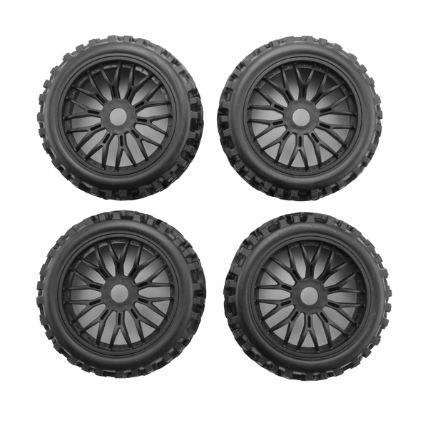 4Pc Rc Buggy Wheels And Tyres With Hex 17Mm Wheels Rims 1/8 Scale