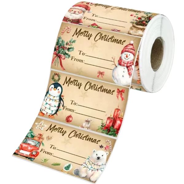 Christmas Gift Tags, Self-Adhesive Christmas Tags for Gifts,(2.95" x 1.6")