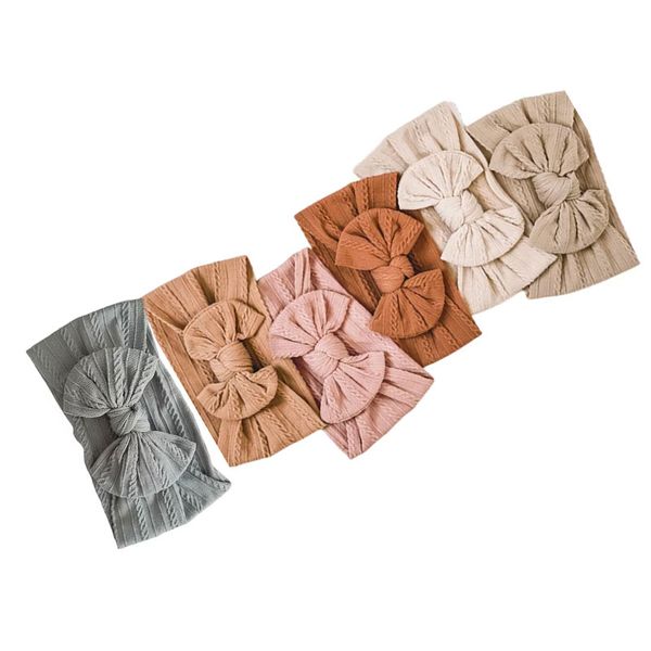 6 Baby Nylon Headbands with Bows with Bows for Baby