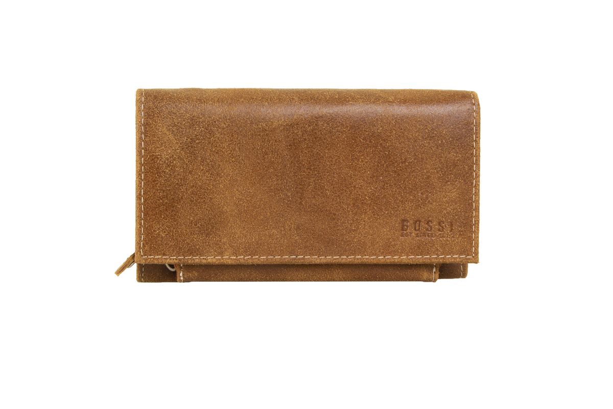 Bossi Distressed Leather Unisex Medium Wallet Brown Buy Online in