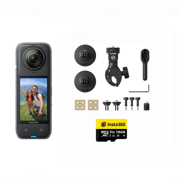 Insta360 X4 action camera with Motorcycle Bundle