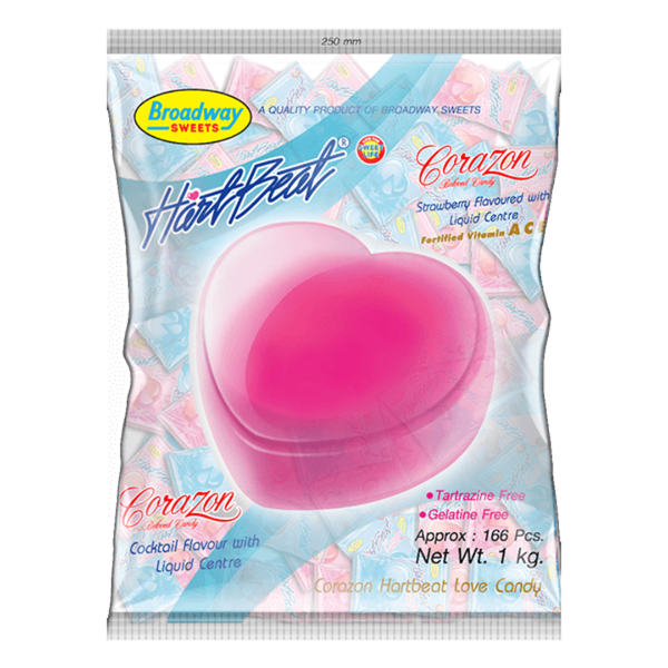 Hartbeat Love Candy Corozon Assorted - 1kg - 166 Pieces - Two flavours