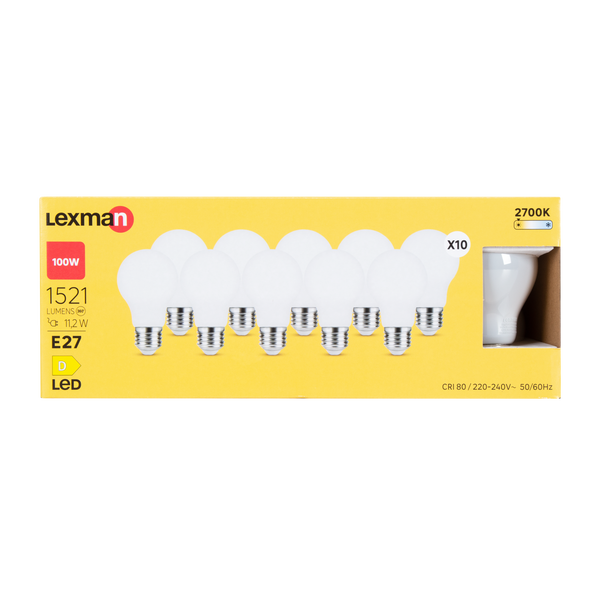 Lexman Filament A60milky E27 11.2w Warm White - Set Of 10