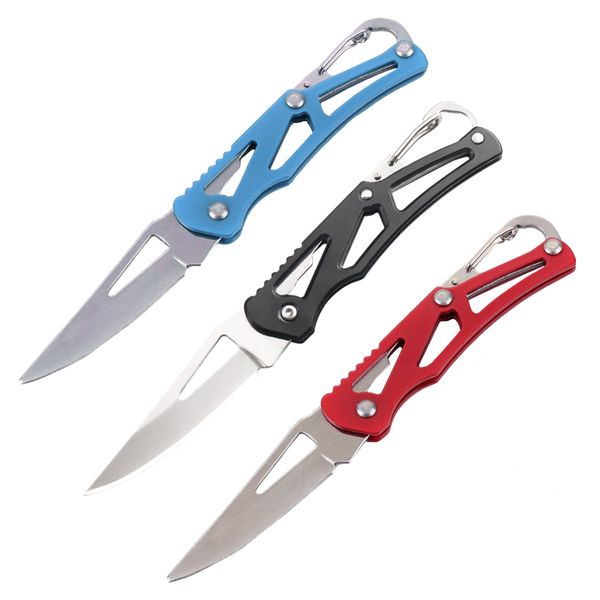 Camping Razor Sharp Stainless Steel Keyring Pocket Knife Set of 3 (14cm)