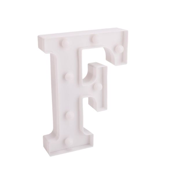 White Plastic Wall Mount 22 cm LED Letter F