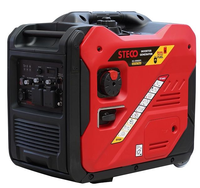 Steco SG-5000dfi Dual Fuel Inverter Generator 5500W (Petrol) &amp; 4500W (LPG)