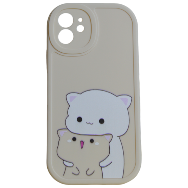 High Quality Cute Cat Design Phone Cover for iPhone 13 Pro - Yellow