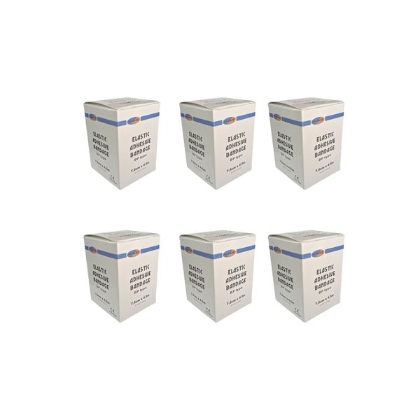 Elastic Adhesive Bandage Stretched 75mm x 4.5m Pack of 6