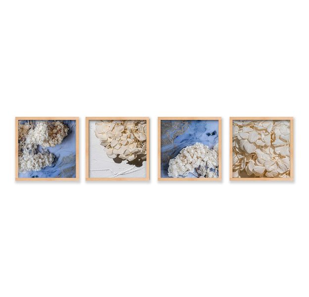 Cape Art Framed Pine Wall Art Canvas 4 Piece collage Carnation Blossom