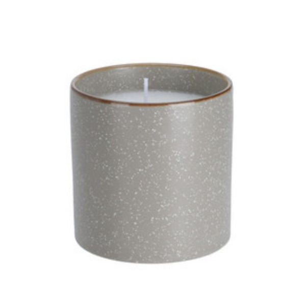 Rustic Barn Candle In Greige Reactive Glaze Pot - 10x10cm