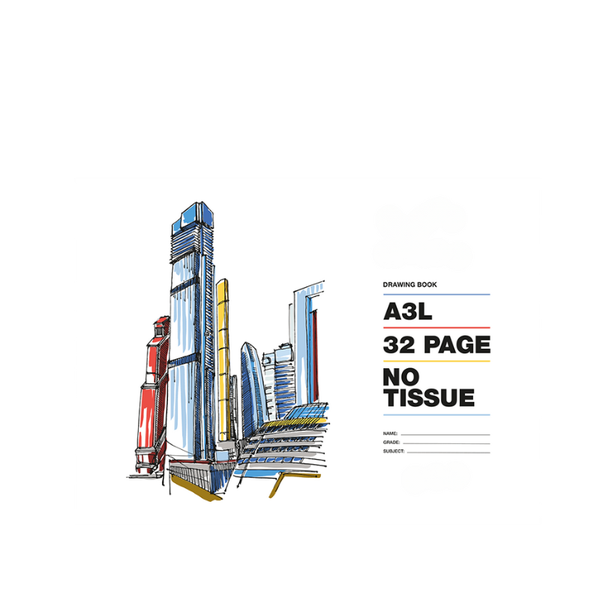 32 pages A3L Drawing Books - No Tissue(pack of 2)