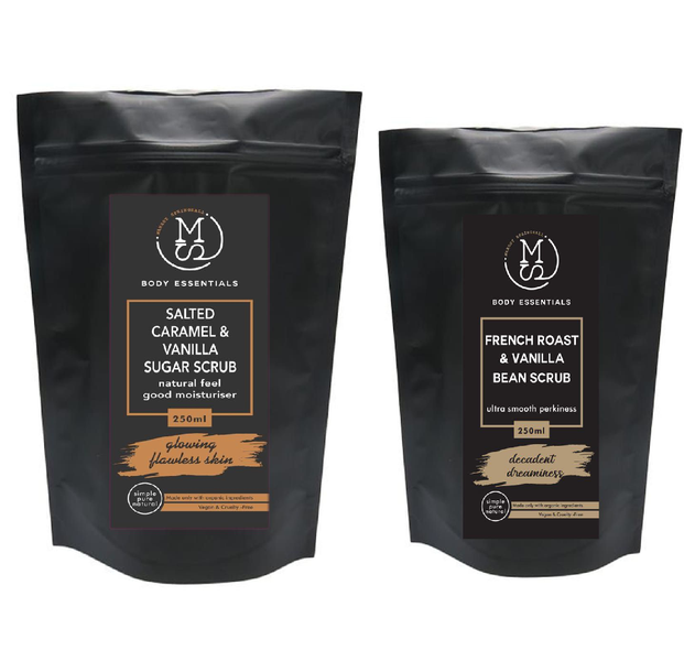 MSBody Essential Salted Caramel/ Vanilla Scrub and French Roast Vanilla Scrub