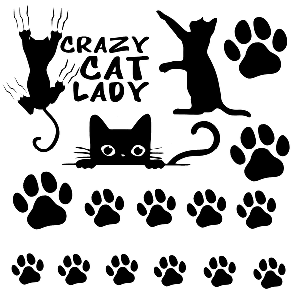 TrendSpire Crazy Cat Lady Claws Vinyl Stickers