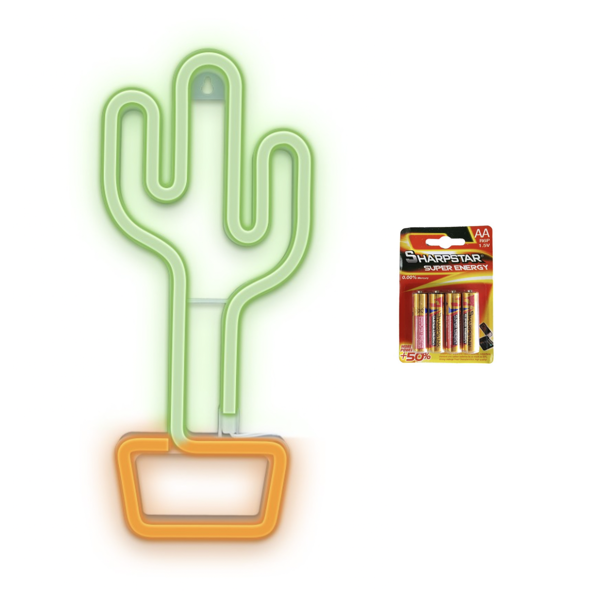 Battery/USB Operated Neon Cactus LED Light with 4 x AA Batteries | Shop ...