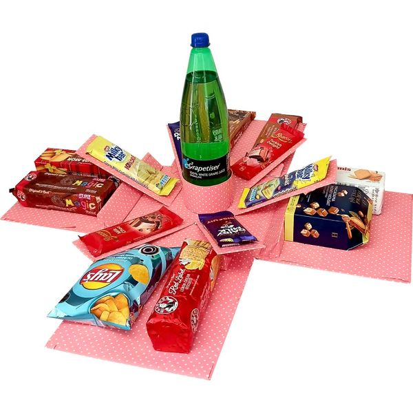 Pink Indulgence | The Ultimate 2-Layer Sip &amp; Snack Explosion | Gift Hamper