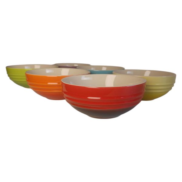 Set of 6 Colourful Soup Bowls - 580ml (Rainbow)